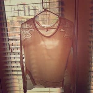 Free People long sleeve top with cut-outs